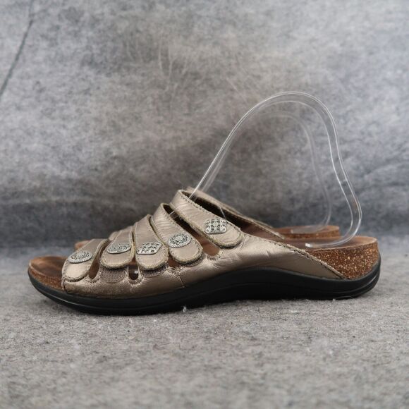 Dansko Shoes Womens 40 Sandals Janie Slip On Metallic Leather Adjustable Straps - Picture 3 of 16